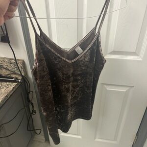 NWOT Brown velvet cami top.